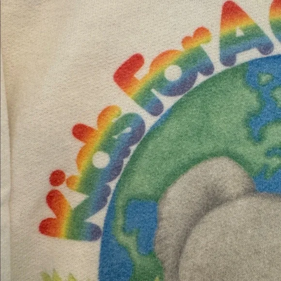 Vintage! Kids White Cotton-Blend Crew “Kids For a Caring World”, sz S - Picture 3 of 9